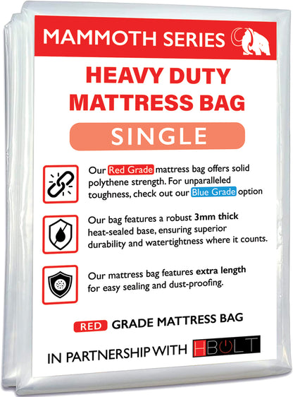 MAMMOTH Premium Mattress Storage Bag – Robust Protection for Moving & Storing – Shields Against Dust, Stains, and Pests