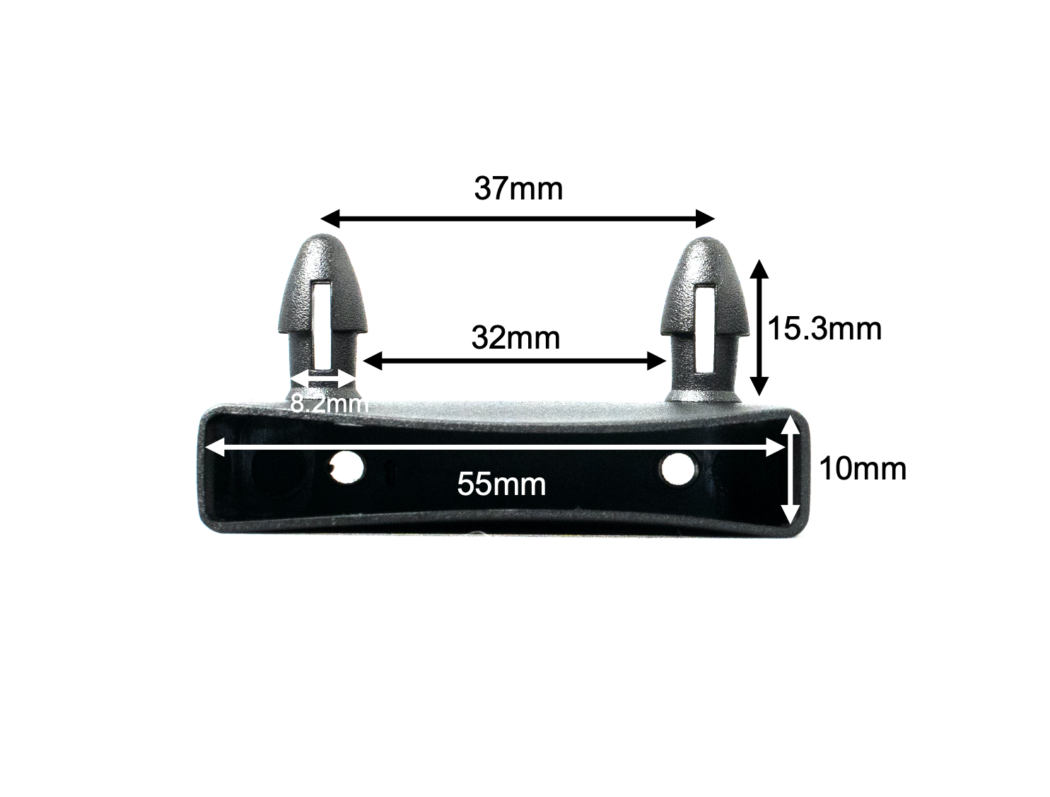 50-55mm centre rail bed slat holder - dimensions