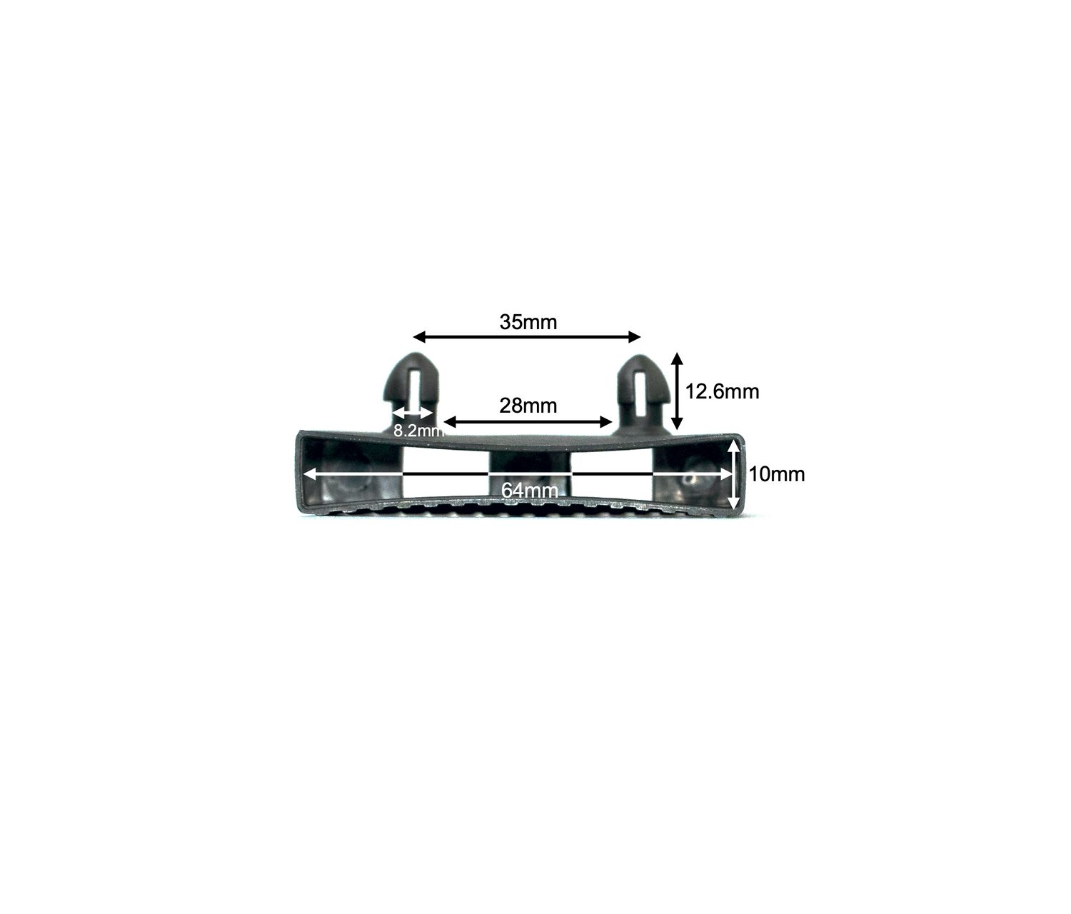 60-64mm centre rail bed slat holder - dimensions