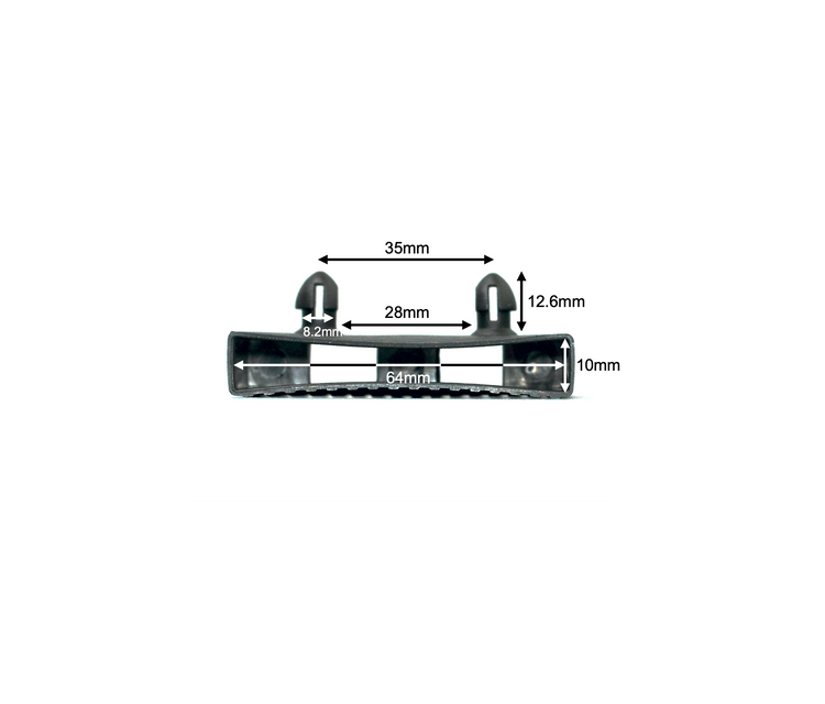 60-64mm centre rail bed slat holder - dimensions