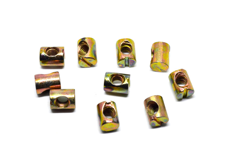 Barrel Nuts - Bright Yellow Zinc Finish